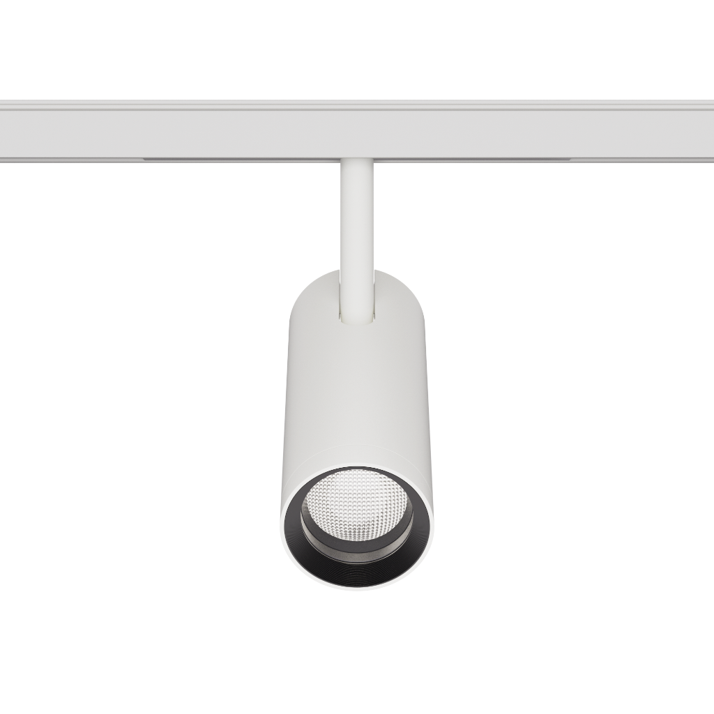 15W Zoom D55-48V weiß innoLED Schienenstrahler weiße Gehäuseform aus Aluminium mit Zoom-Funktion