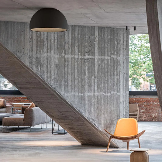 Duo Petra 4879 Vibia Pendelleuchte Graphit mit cremefarbenem Schirm, Duo-Design an der Decke