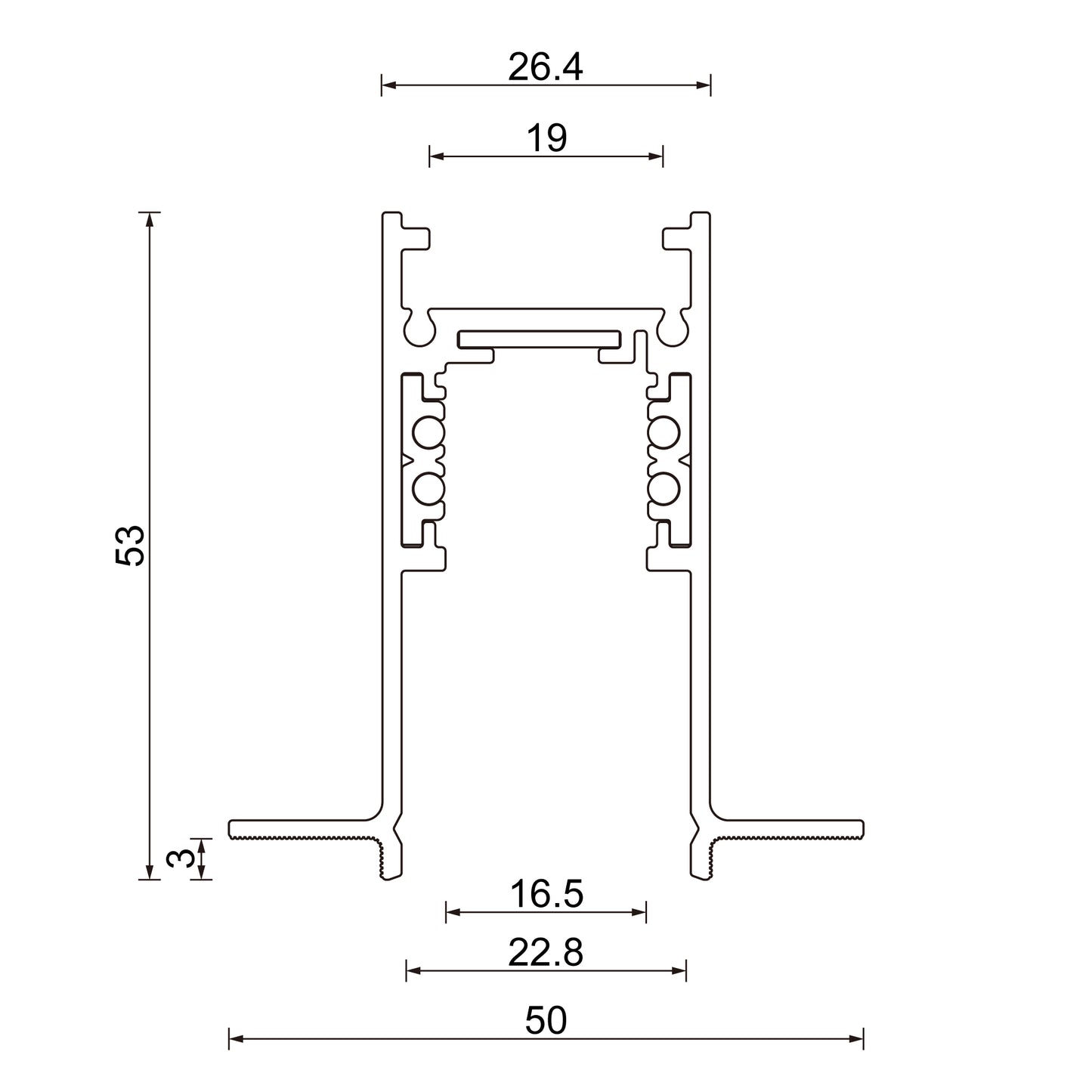 Stromschiene 48V zur Einbaumontage