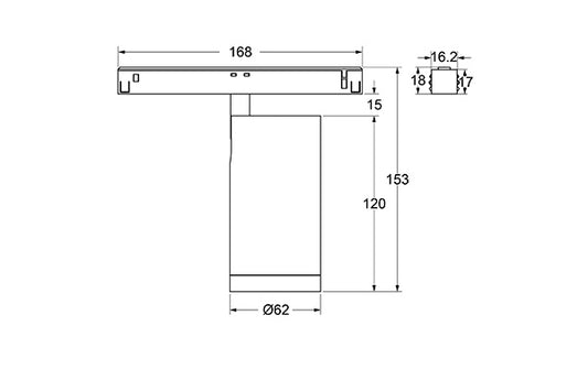 12W Schienenstrahler Zoom D62 schwarz für 48V Stromschienen