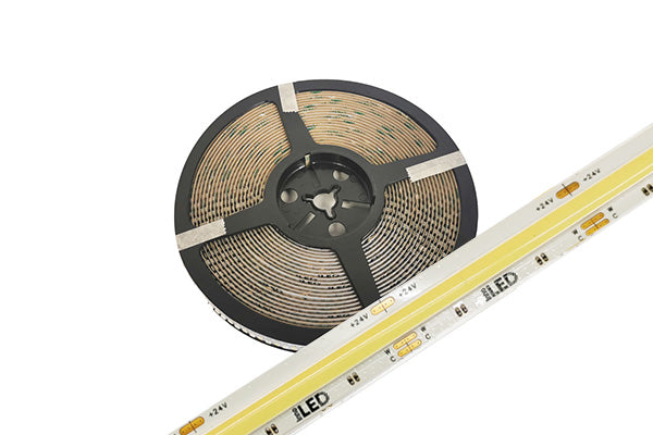 LED COB-Stripe innoFlex in CCT mit der Darstellung des LED-Streifens und der Rolle