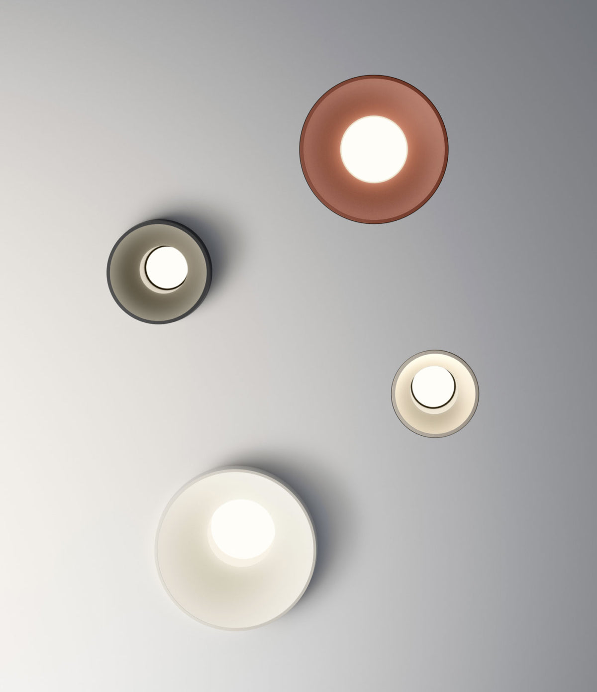 Circle 3300 Trim Ø7 cm Vibia Wandleuchte rundes Design mehrfarbig mit zentralem Lichtaustritt