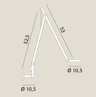 Darstellung der String Wandleucht mit runder Wandplatte