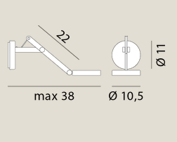 Skizze String W0 Wandleuchte von Rotaliana