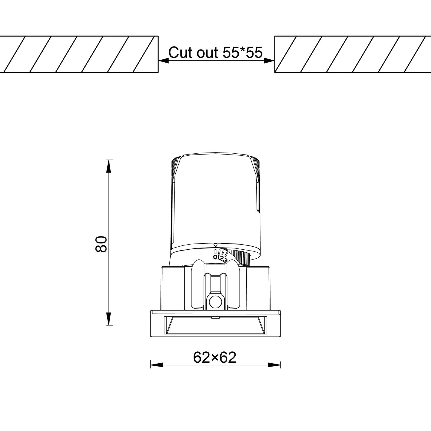 Einbaudownlight QDL-6W schwarz