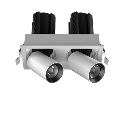 NODO LED Einbauleuchte 2x6W mit LED Strahlern ausgefahren.