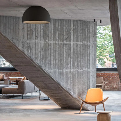 Duo Petra 4879 Vibia Pendelleuchte Graphit mit cremefarbenem Schirm, Duo-Design an der Decke