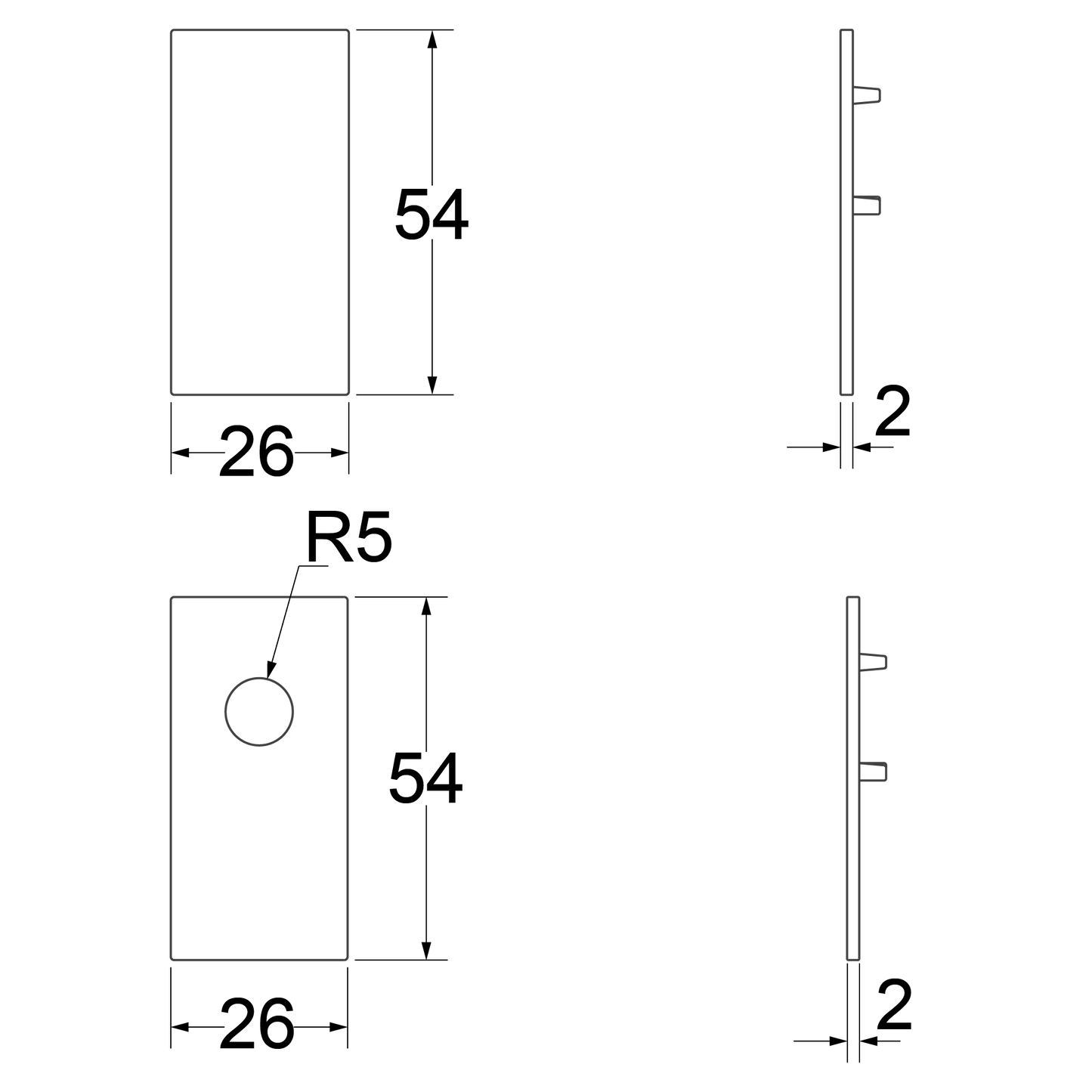 Stirnseite für 48V Stromschienen T2