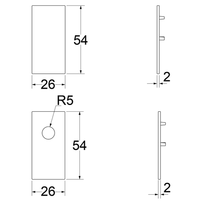 Stirnseite für 48V Stromschienen T2