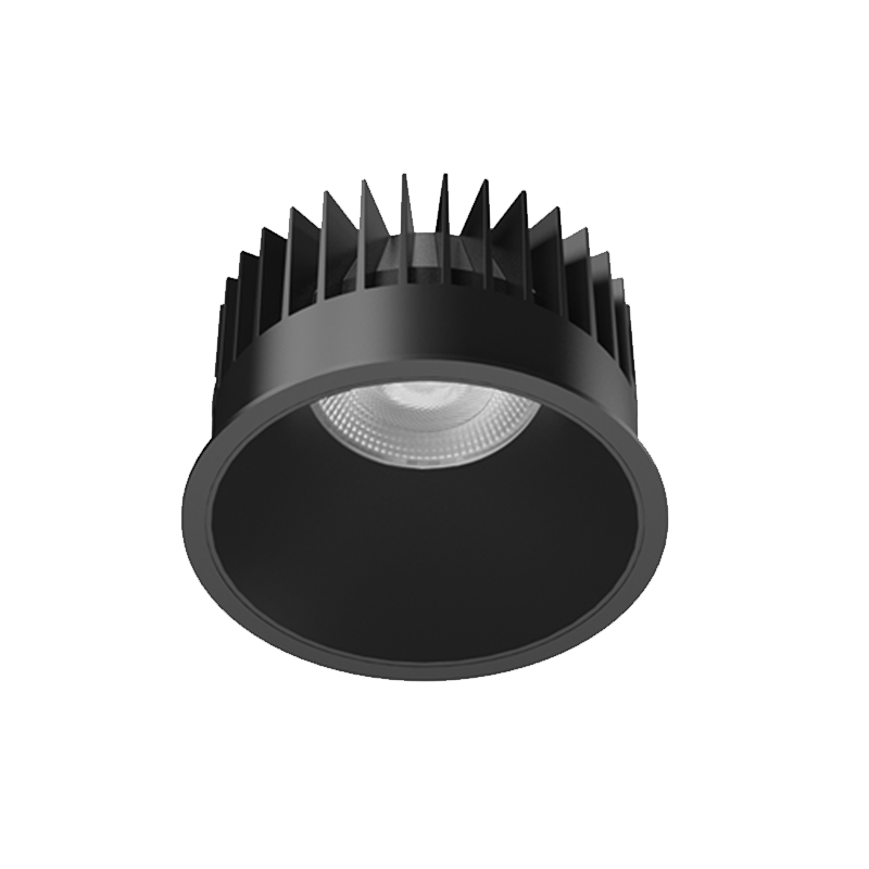 40W Einbaudownlight FOCO-R mit schwarzem Gehäuse und schwarzem Reflektor