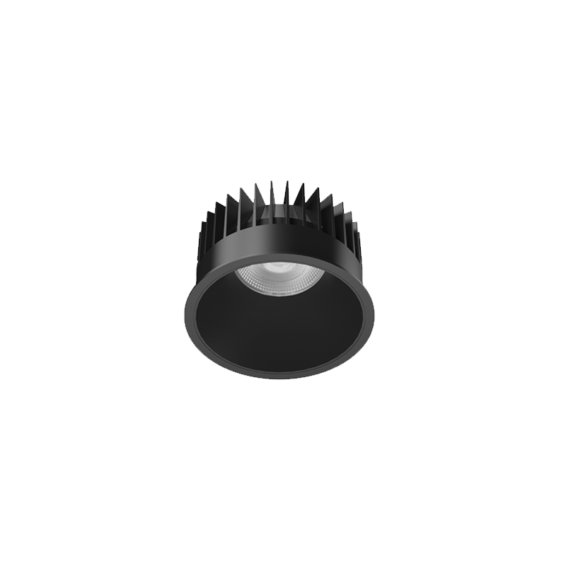 10W Einbaudownlight FOCO-R mit schwarzem Gehäuse und schwarzem Reflektor