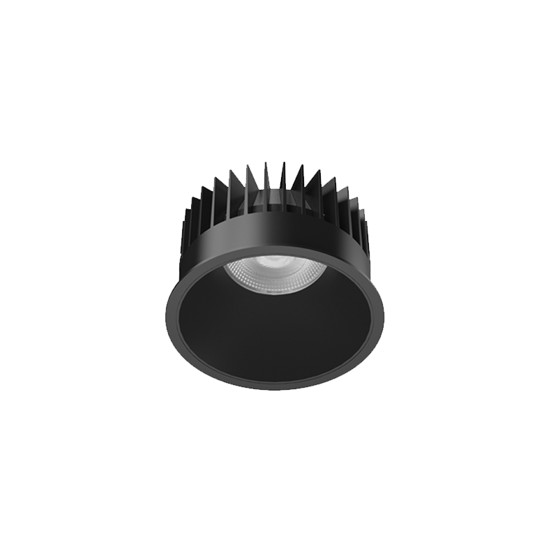 15W Einbaudownlight FOCO-R mit schwarzem Gehäuse und schwarzem Reflektor