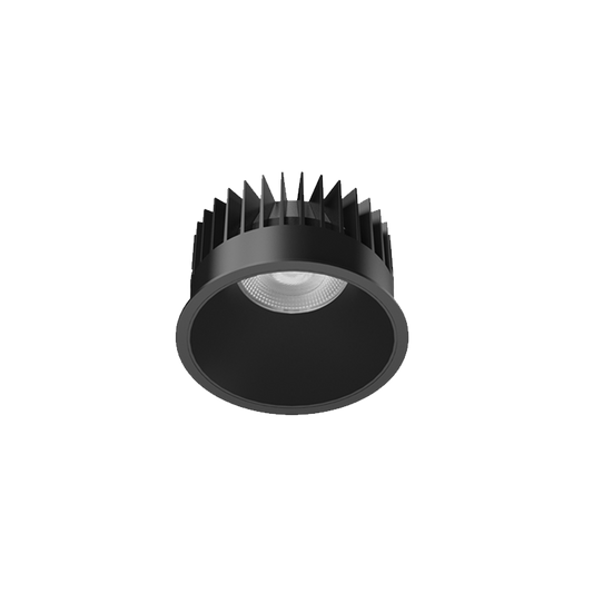 15W Einbaudownlight FOCO-R mit schwarzem Gehäuse und schwarzem Reflektor