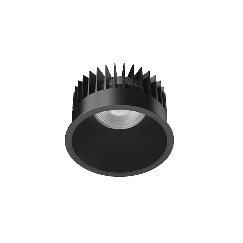 20W Einbaudownlight FOCO-R mit schwarzem Gehäuse und schwarzem Reflektor