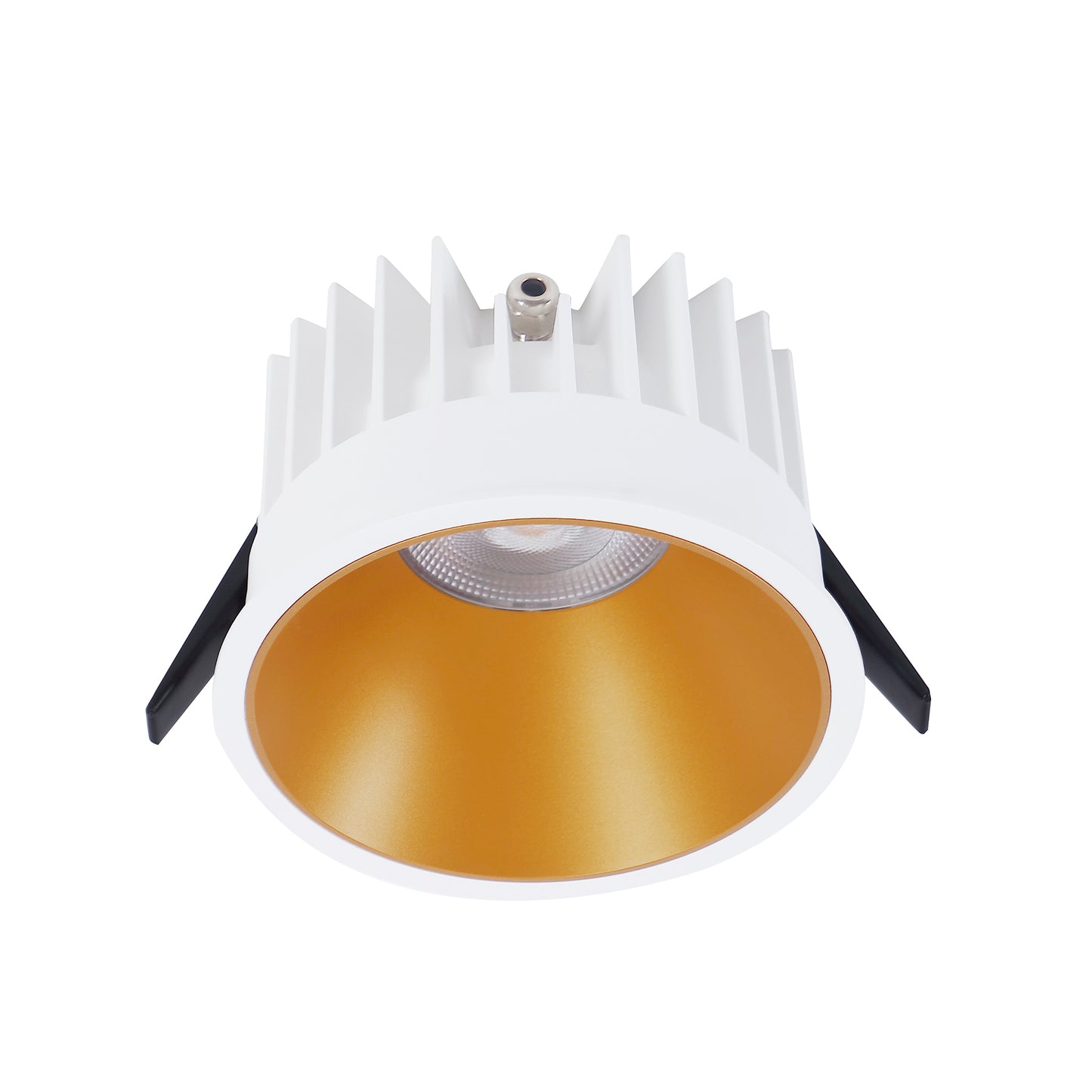 Einbaudownlight FOCO-R mit weißem Gehäuse und schwarzem Reflektor