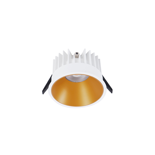 Einbaudownlight FOCO-R mit weißem Gehäuse und schwarzem Reflektor 15W
