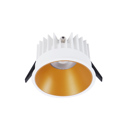 Einbaudownlight FOCO-R mit weißem Gehäuse und schwarzem Reflektor 30W