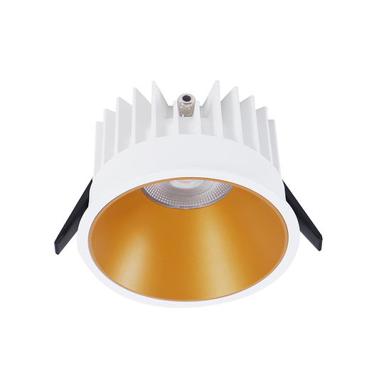 Einbaudownlight FOCO-R mit weißem Gehäuse und schwarzem Reflektor 40W