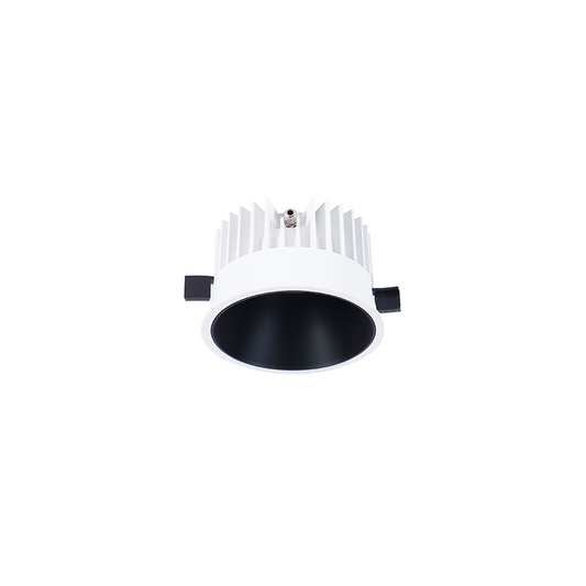 Einbaudownlight FOCO-R mit weißem Gehäuse und schwarzem Reflektor 10W Version