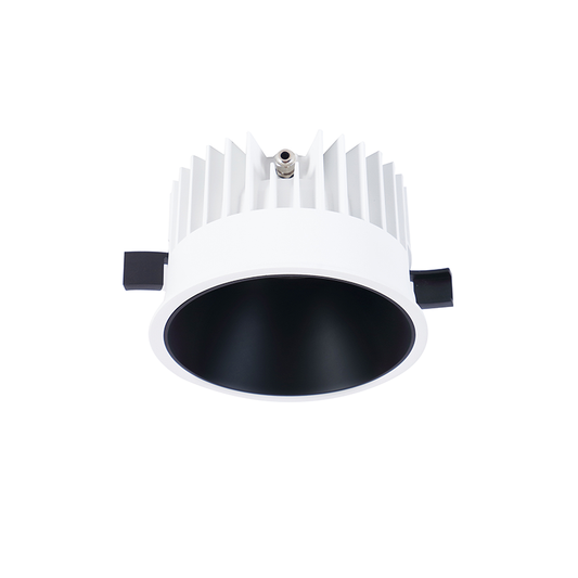 Einbaudownlight FOCO-R mit weißem Gehäuse und schwarzem Reflektor 30W Version