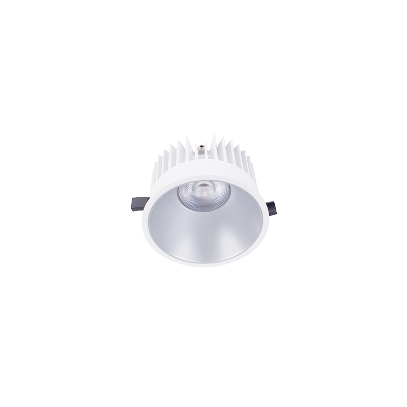 Einbaudownlight FOCO-R mit weißem Gehäuse und silbernem Reflektor 10W