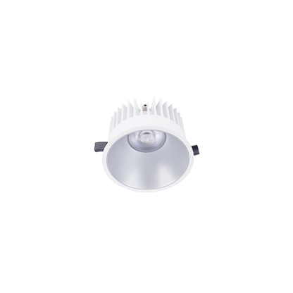 Einbaudownlight FOCO-R mit weißem Gehäuse und silbernem Reflektor 10W