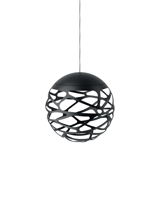 Kelly Cluster Lodes Pendelleuchte schwarz matt mit kugelförmigem Metallraster-Gehäuse