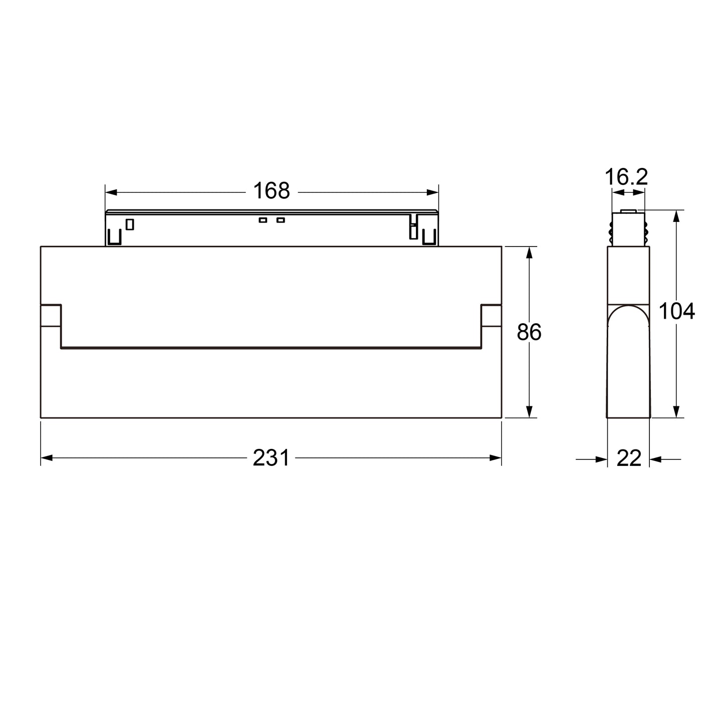 12W Linear LED-Leuchte GapSpot-move in schwarz für 48V Stromschienensysteme
