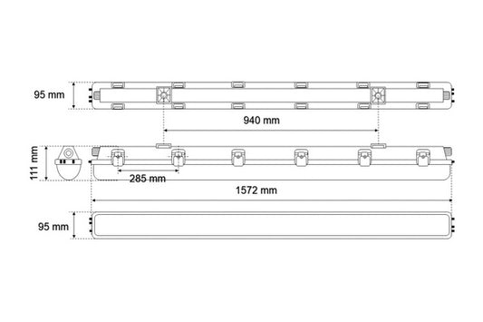 LED-Feuchtraum-Wannenleuchte, IP66, Premium, L 1572 mm Frisch-Licht