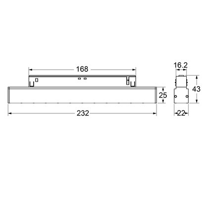 10W Linear LED-Leuchte GapSpot in schwarz für 48V Stromschienensysteme