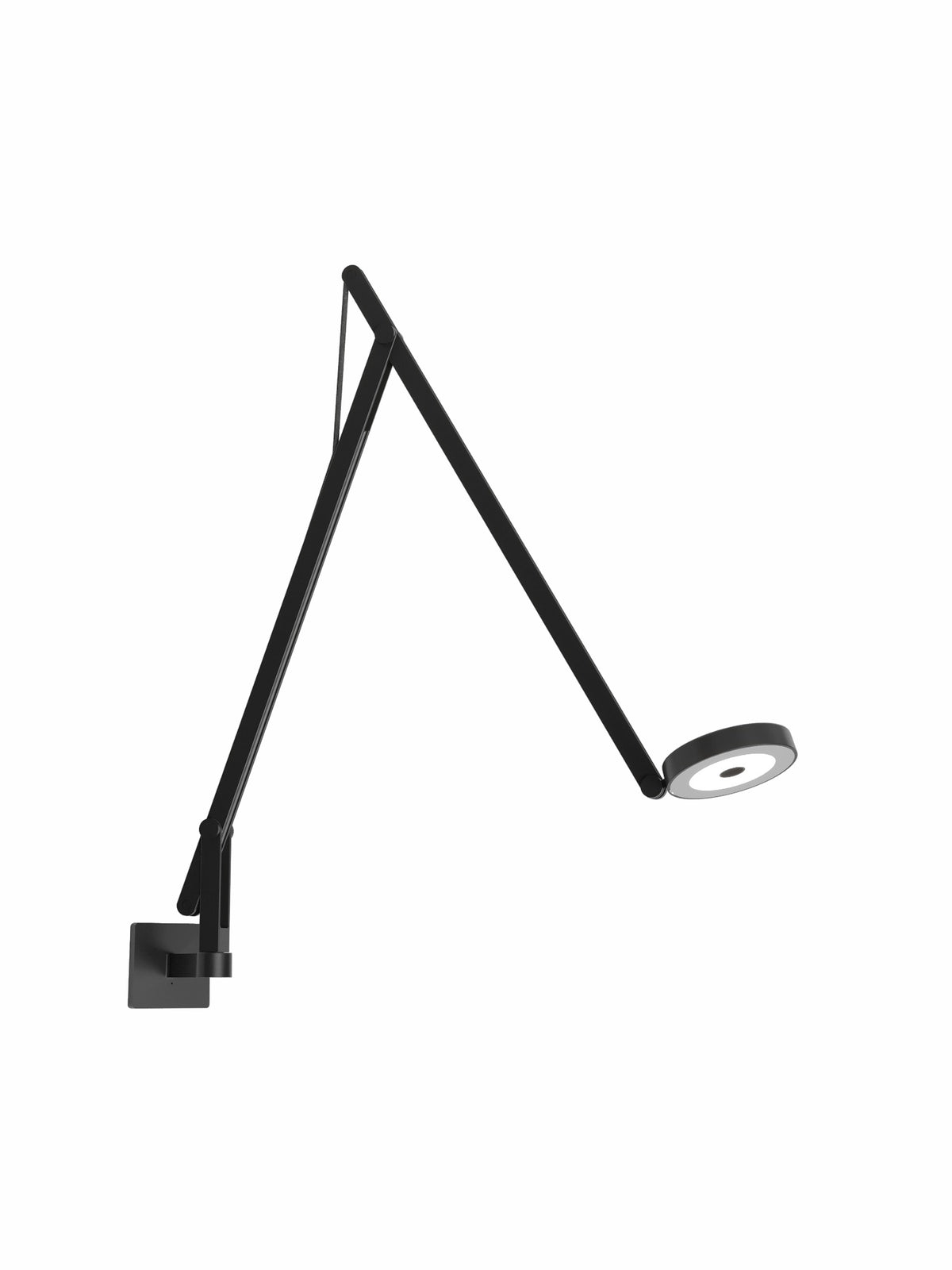 Wandleuchte String in Schwarz von Rotaliana mit quadratischer Wandplatte