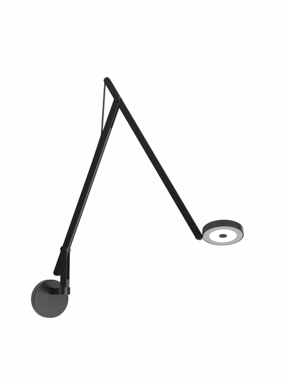 Wandleuchte String in Schwarz von Rotaliana mit runder Wandplatte