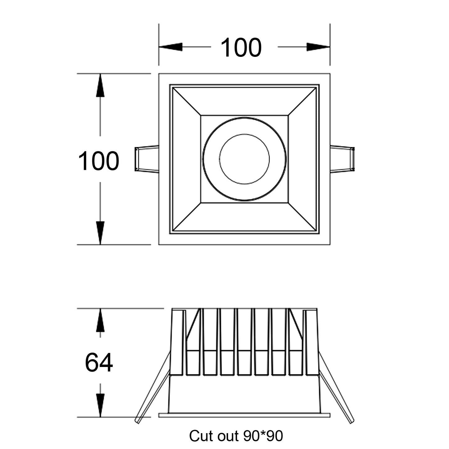 Einbaudownglight QDL05-15W weiß