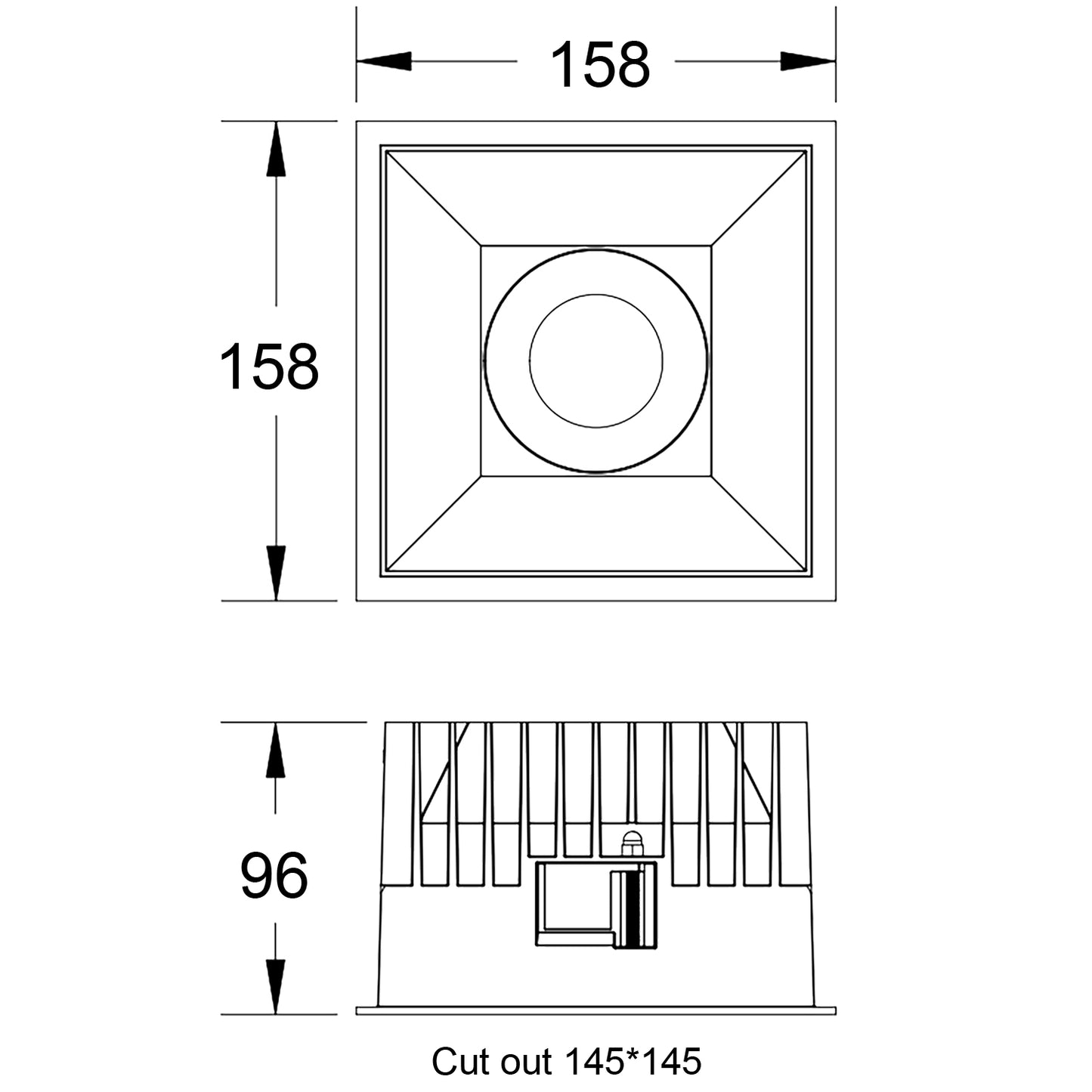 Einbaudownglight QDL05-30W weiß