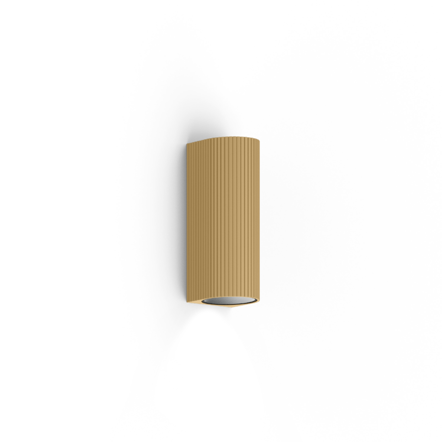 Wever & Ducré TRACE WALL mini 1.0 Wandleuchte, 420 Lumen, gerilltes goldfarbenes Gehäuse