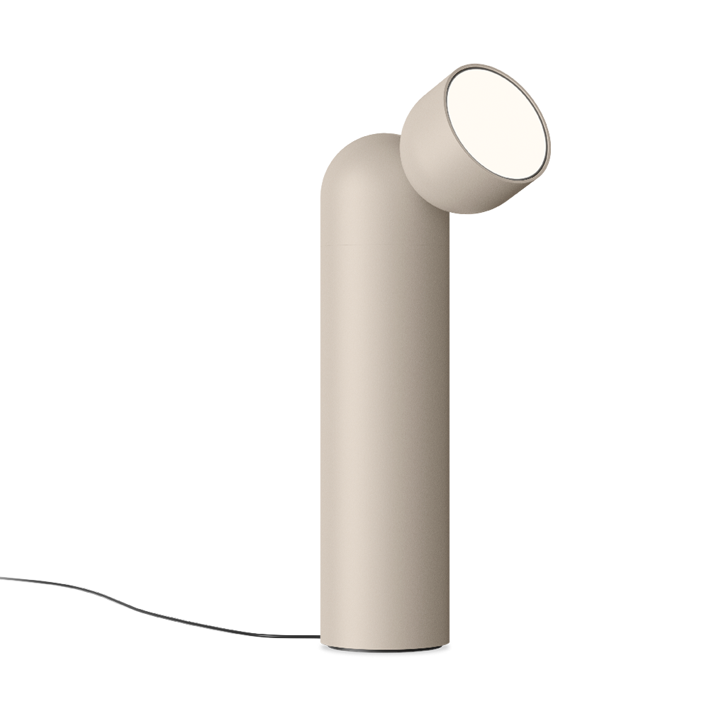 Plusminus solo Steh- und Tischleuchte 6343 in Beige mit flachem Diffusor