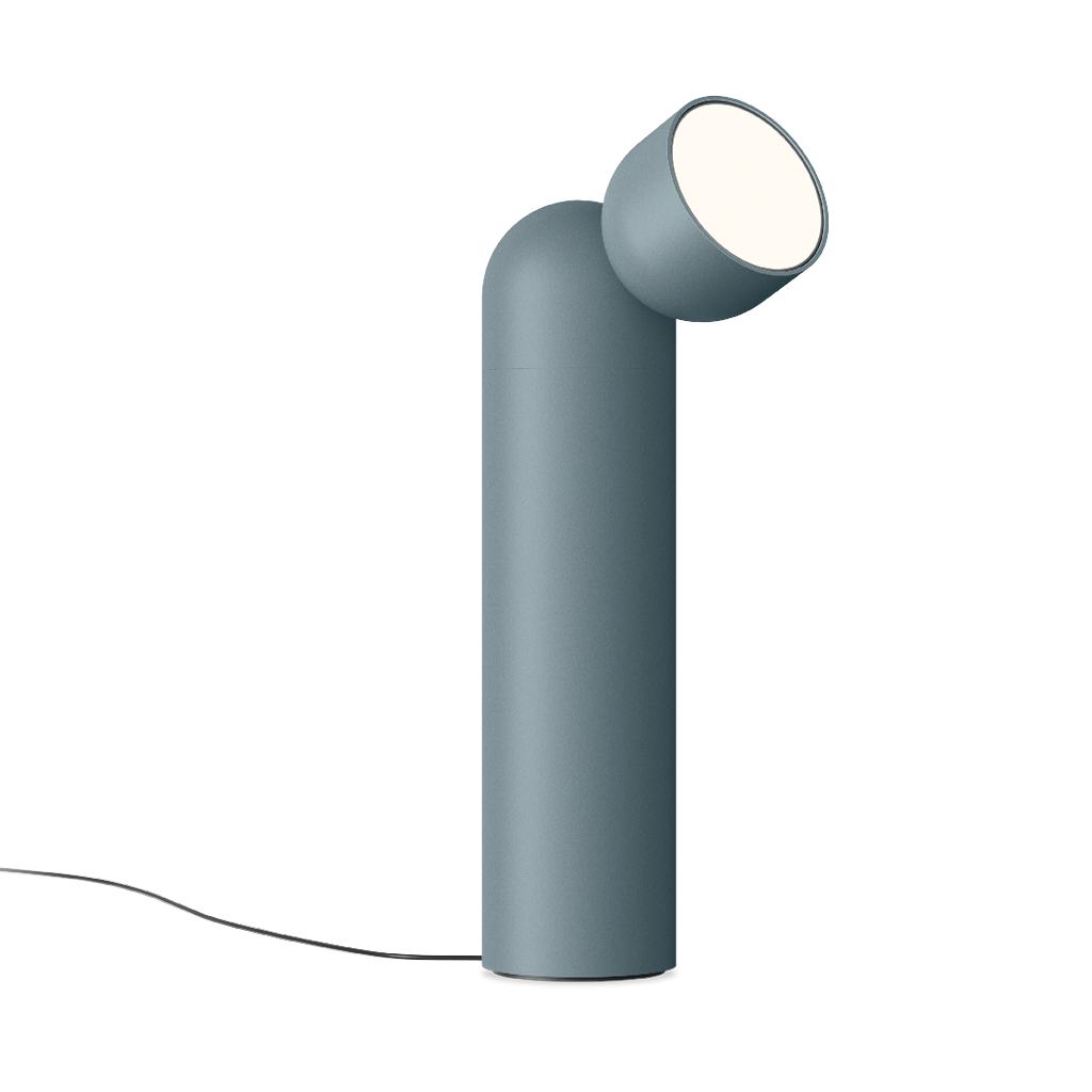 Plusminus solo Steh- und Tischleuchte 6343 in Blau mit flachem Diffusor