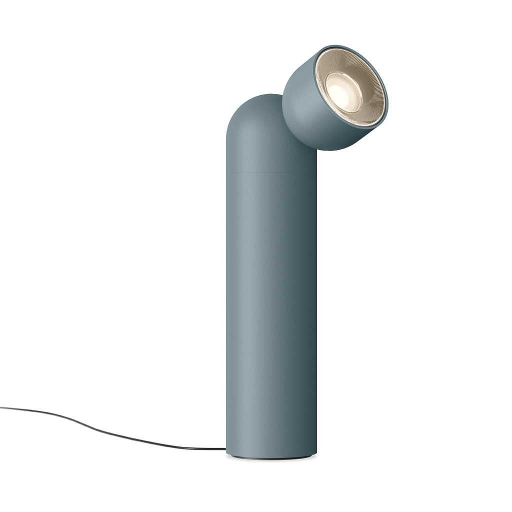 Plusminus solo in Blau als Steh- und Tischleuchte 6341 mit Spolight Mittel