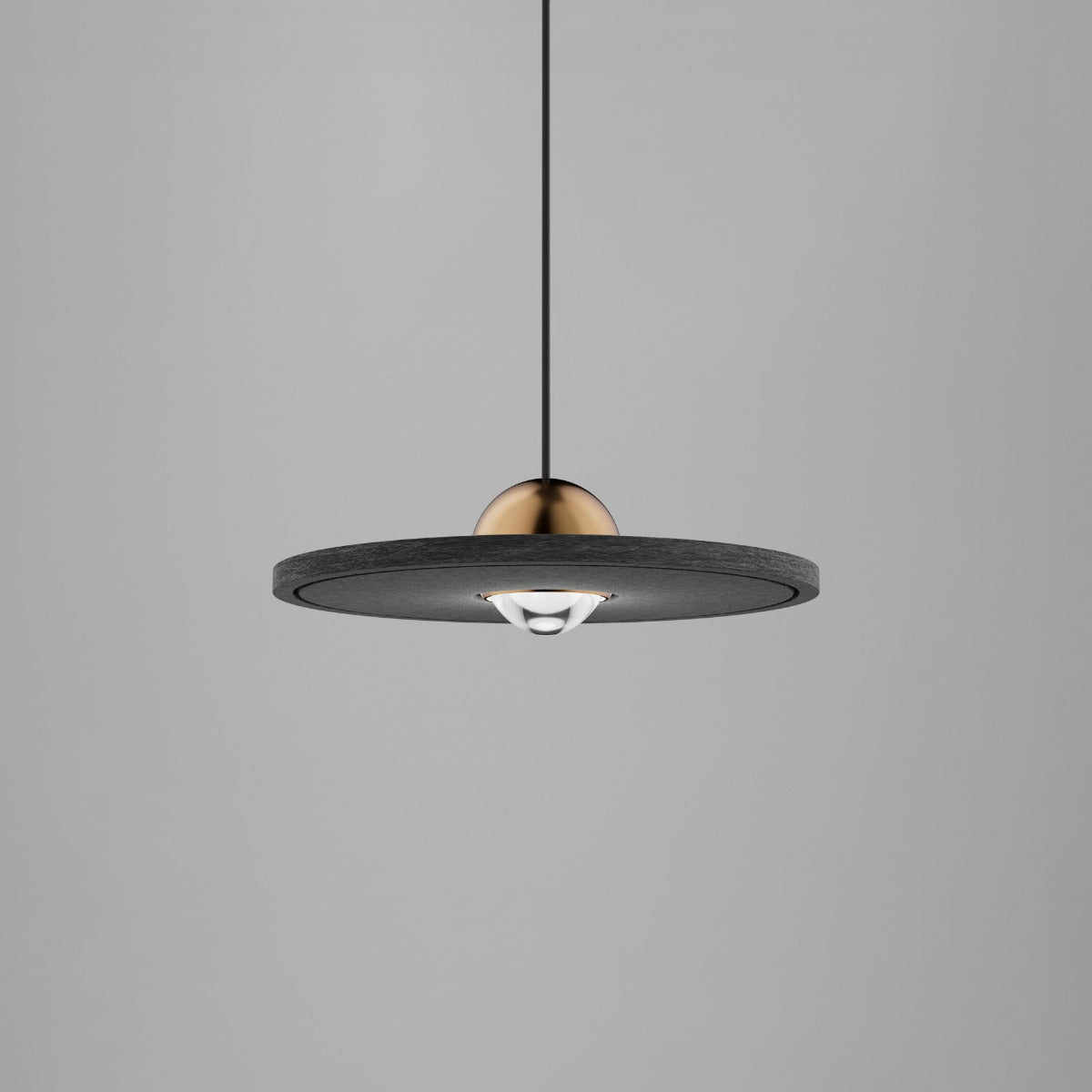 Cleo Silent Akustikleuchte in Messing/Grau