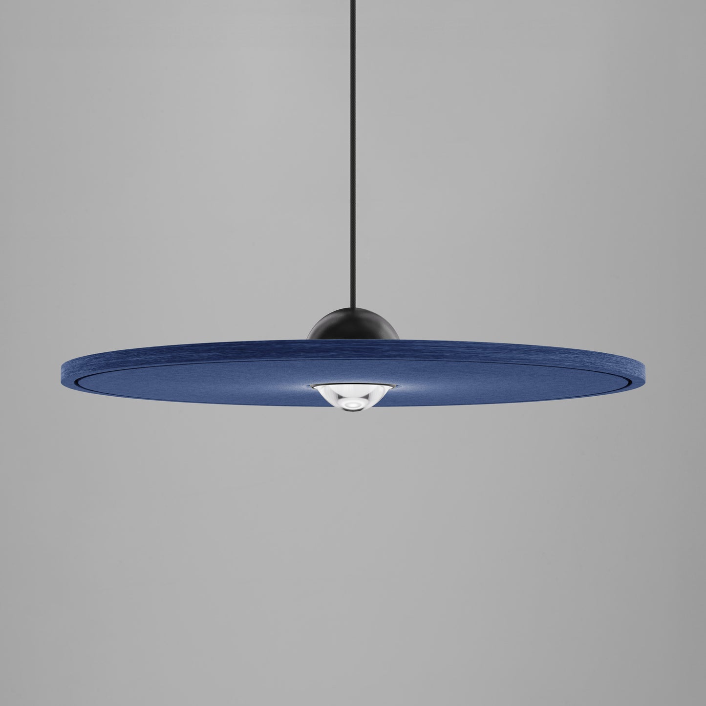Akustik Pendelleuchte Cleo Silent 450 schwarz mit Farbe Navy
