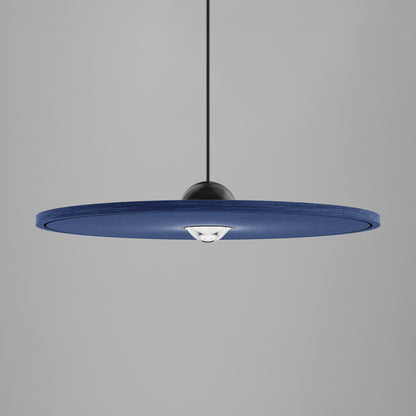 Akustik Pendelleuchte Cleo Silent 450 schwarz mit Farbe Navy
