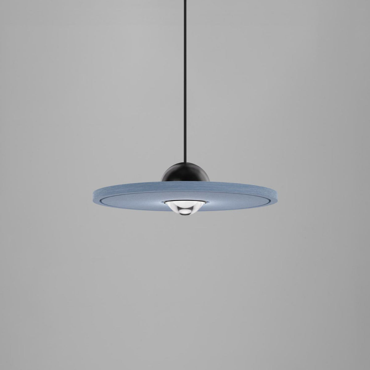 Cleo Silent Akustikleuchte in Schwarz/Hellblau