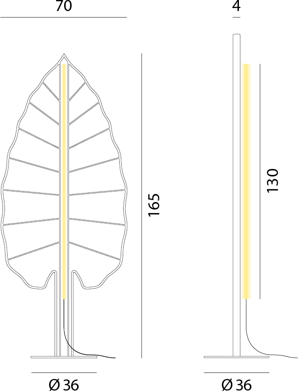 Skizze Eden Stehleuchte Alocasia