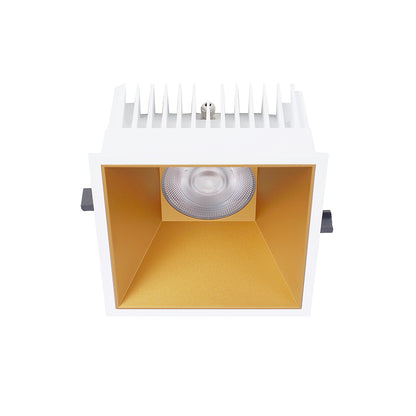 Einbaudownlight  FOCO-Q 30W mit weißem Gehäuse und goldenem Reflektor