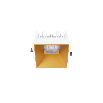 Einbaudownlight  in 15W FOCO-Q mit weißem Gehäuse und goldenem Reflektor