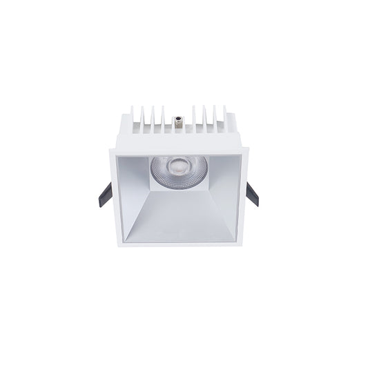 Einbaudownlight  in 15W FOCO-Q mit weißem Gehäuse und silberenem Reflektor