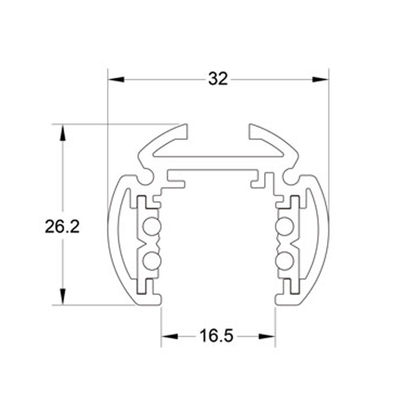 Stromschiene 48V weiß zur Pendelmontage in runder Bauform