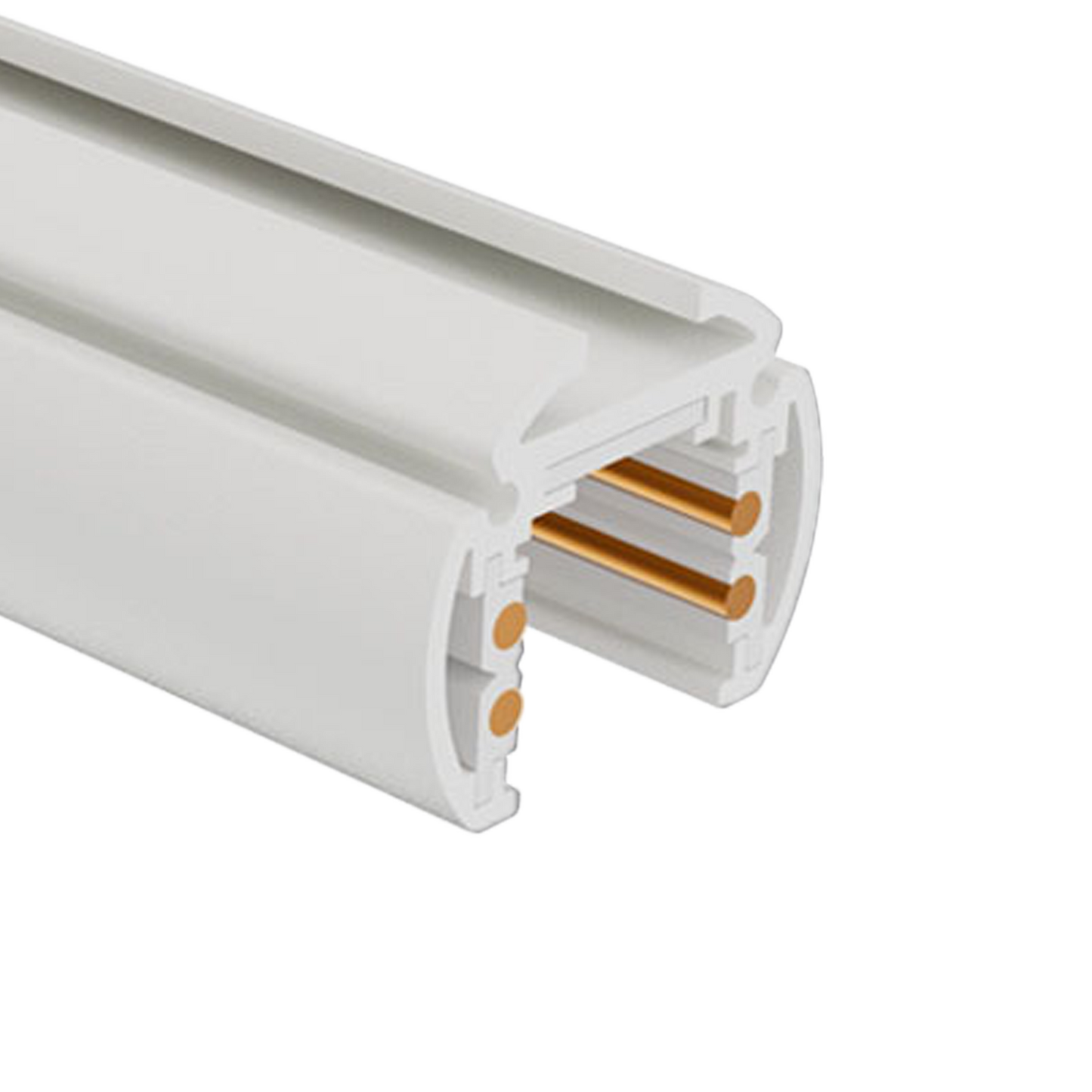 Stromschiene 48V weiß zur Pendelmontage in runder Bauform