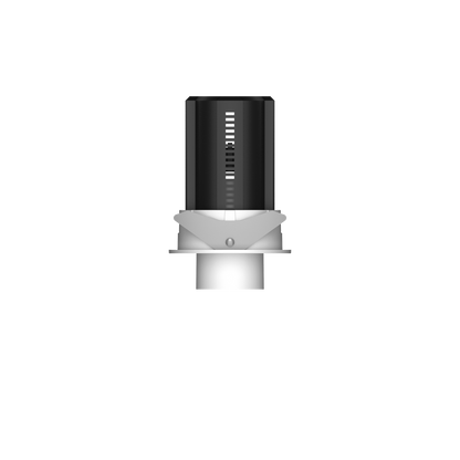 Einbaudownlight mit runder Blende in weiß mit halb eingelassenem zylinderförmigen Strahlerkopf