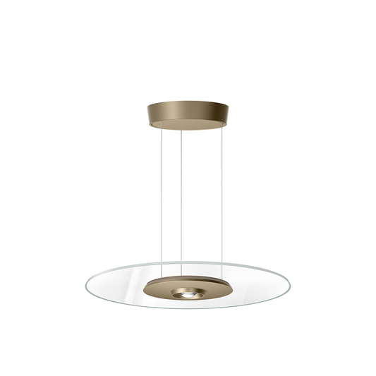 Dizco Pendelleuchte von RIBGA mit Baldachin und Blende in Sand Gold
